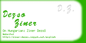 dezso ziner business card